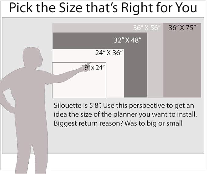 56" tall X 36" wide Vertical Earth Green 30-Day Dry Erasable Wall Calendar Planner -1-Month Large Calendar - Monthly Planner for Home, School, Classroom Organization. Complete with Free Marker and Eraser with Marker Holder