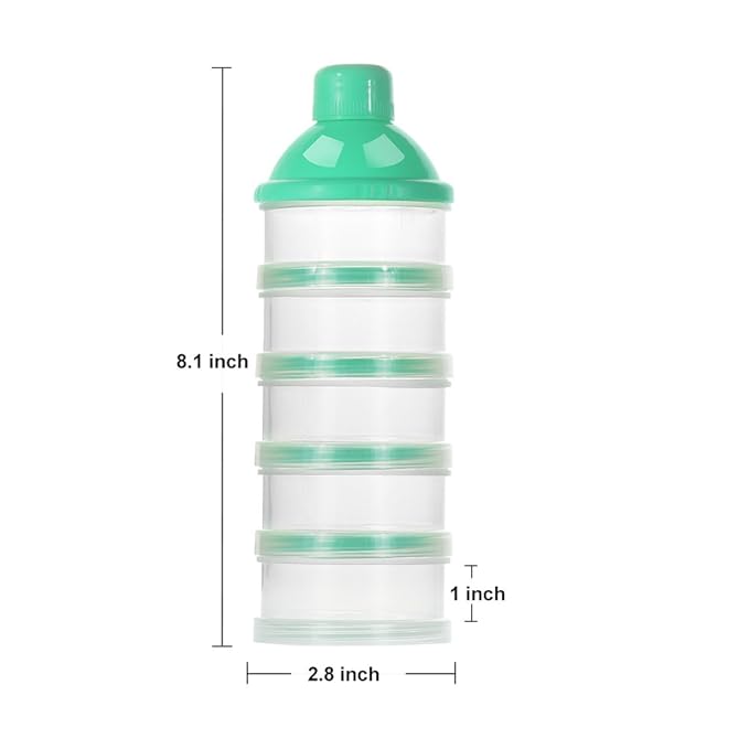 Accmor Formula Dispenser On The Go, 5 Compartments Stackable Formula Container for Travel, Baby Milk Powder Kids Snack Container, BPA Free