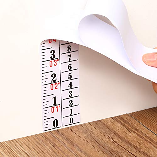 Tatuo Growth Chart Wall Labels Height Indicator Tape Ruler Growth Chart Decor Height Indicator Adhesive Ruler for Home Room Measuring(White)