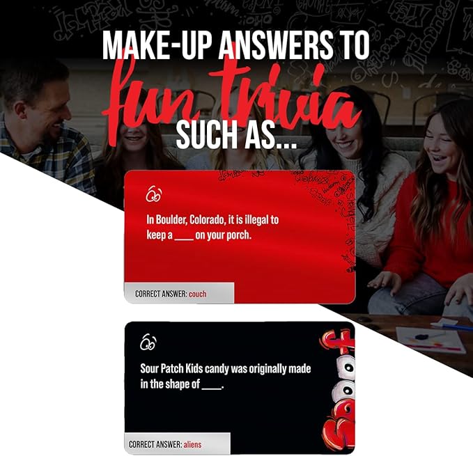 Inspiration Play Spoof Family Party Bluffing Board Game - Funny and Great for Groups Ages 8 and Up - 3-8 Players