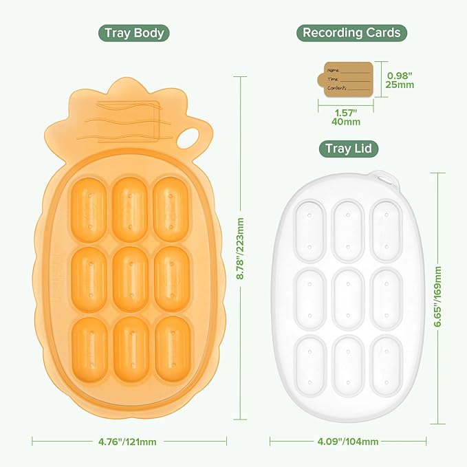 haakaa Silicone Nibble Freezer Tray -Breastmilk Teething Popsicle Mold - Baby Fruit Food Feeder Teether Tray - Baby Food Maker - Ice Cube Tray - 4 Months+ Babies - BPA Free -Apricot