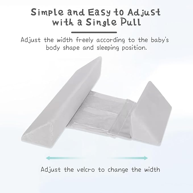 Baby Side Sleeper Weddge Breathable Pillow, Removable and Washable Breathable Bedding Set Bedding for Back, Stomach or Side Sleepers