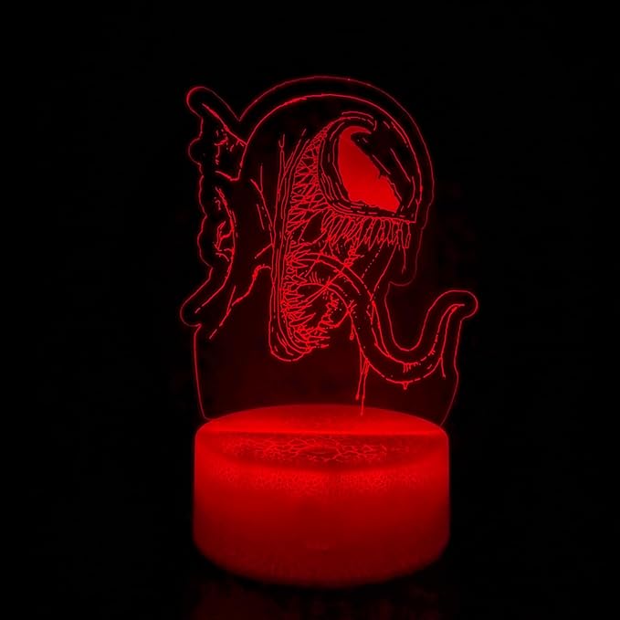 3D Night Light, Alien Monster Illusion Table Lamp with 16 Colors Remote Control Touch Lamp LED USB Night Light Desk Lamps Room Decorations Home Decor Holiday Birthday Light