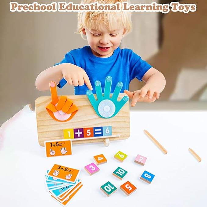 Educational Learning Number Toy for Toddler, Math Manipulatives Number Counting Blocks, Finger Counting Math Toys, Homeschool Supplies for Teaching Early Education Toys, Montessori Toy for Toddler