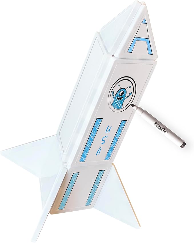 CreateOn Crayola Doodle Magnetic Tiles, Building Set for Kids, Magnetic Building Toys for Kids, STEM Travel Toys for Boys and Girls Ages 3+, 14-Piece Set (Doodle)