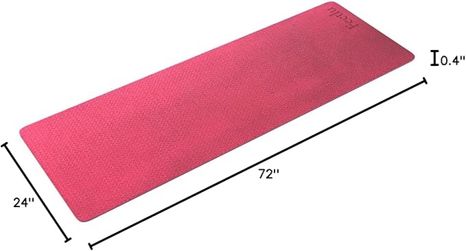 Extra Thick Exercise Yoga Mat with Strap - 2/5 Inch (10MM), Non-Slip Workout Mat for Yoga, Pilates, and Floor Exercises