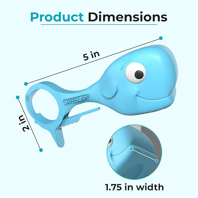 Baby Proofing Door Stopper, Door Pinch Guards Protect Child Fingers & PET Tails. Baby Safety Finger Protectors Prevent Pinch Injuries β Kids and Adults Love Whale Pinch Guard (Blue)