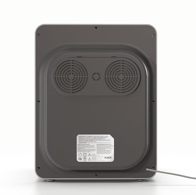 HubiBaby 4-in-1 UVC Cleaner and Dryer for Baby Bottles XL Large Inner Capacity Multifunctional Smart Control with Bluetooth APP