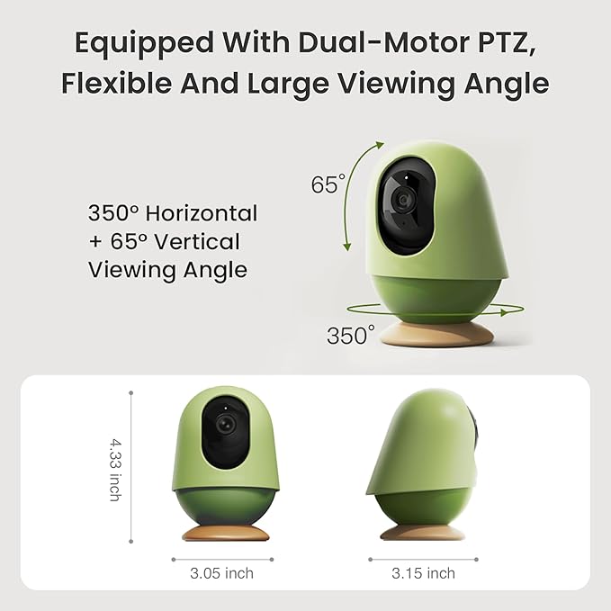 Smart WiFi Baby Monitor, Baby Camera Monitor with Cry/Sleep/Face-Covered/Danger Zone Detection, 24/7 Recording & Reports, Data Encryption – 3K HD, 5MP, 6X Zoom, Multi-Users, 2-Way Talk