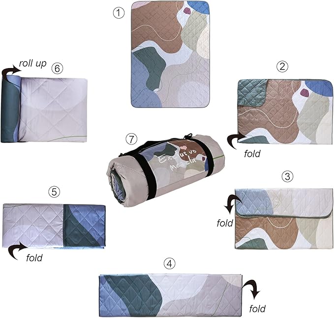 Exclusivo Mezcla Waterproof Picnic Blanket 60x80 Inches Large Multicolor Floral Polyester Sandproof Modern Camping Blanket