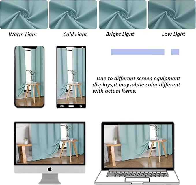 Simplebrand Ava Aqua Blackout Curtains for Bedroom 72 Inch Length 2 Panels Set, Privacy Thermal Insulated Rod Pocket Door Window Curtains for Patio French Door Front Door, W40 x L72 Inch, Aqua