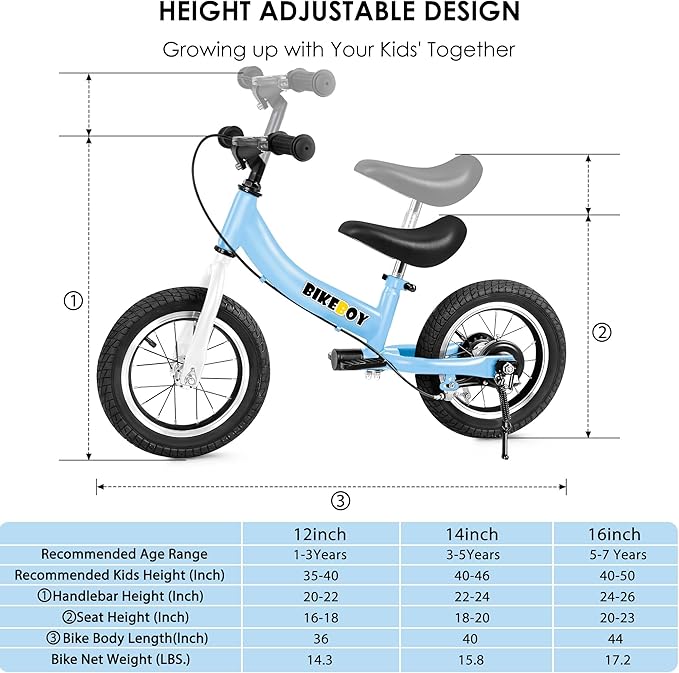 Balance Bike 2 in 1,The Dual Use of a Kids Balance Bike and Toddler Bike, for 2 3 4 5 6 7 Years Old -12 14 16 Inches with Training Theory, Brake, Pedal