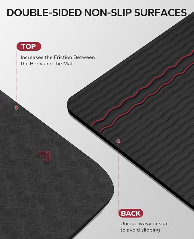 HAPBEAR Extra Large Yoga Mat - 72"x48"/78"x54", 1/4" & 1/3" Thick, Non-Slip, Durable, Eco-Friendly, Wide Exercise Mat for Home Workouts, Yoga, Pilates, Stretching, Meditation (Barefoot Exercise)