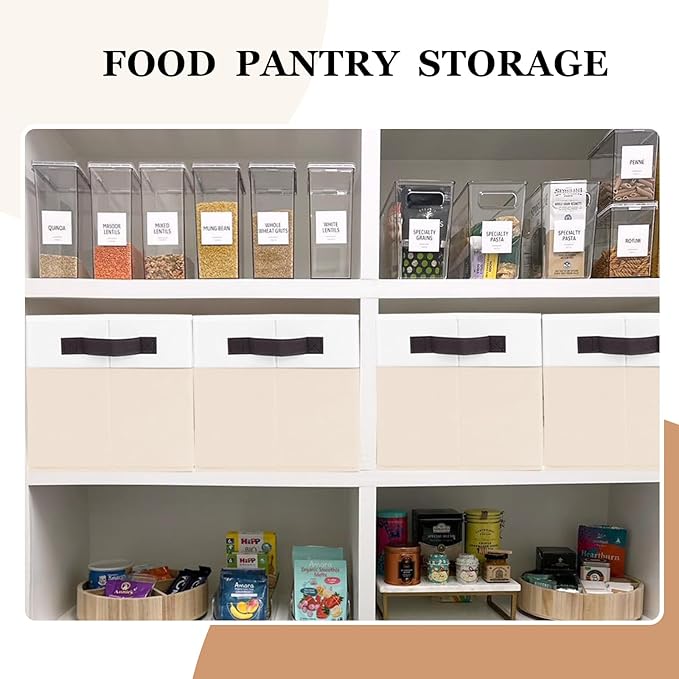 Criusia 4 Pack Baby Clothes Organizer Bins, Fabric Collapsible Storage Baskets with Handles, Odorless Storage Bins for Toy Clothes Nursery Kids Room Playroom Classroom (14L*10W*9.5H)