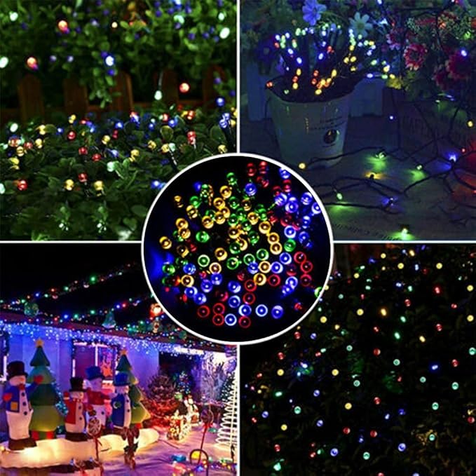 HOME LIGHTING 66ft Christmas Decorative Mini Lights, 200 LED Green Wire Fairy Starry String Lights Plug in, 8 Lighting Modes, for Indoor Outdoor Xmas Tree Wedding Party Decoration (Multicolor)