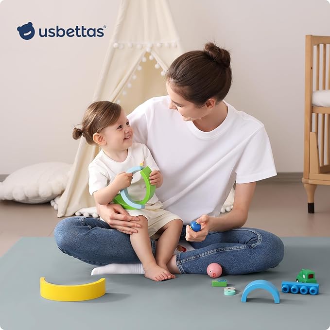 Baby Play Mat for Floor,1.3'' Thick Memory Foam Play Mat,50''x50'' Tummy Time Mat with PU Leather,Cushioned & Waterproof Playpen Mats,Non Slip Crawling Padded for Toddlers,Infants,Kids