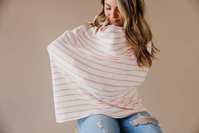 Copper Pearl Multi-Use Cover: Car Seat Covers, Nursing Cover, and Stroller Cover for Sun - Stretchy Fabric, All-Season Use, Stylish Designs, Easy Access for Moms - Lainey