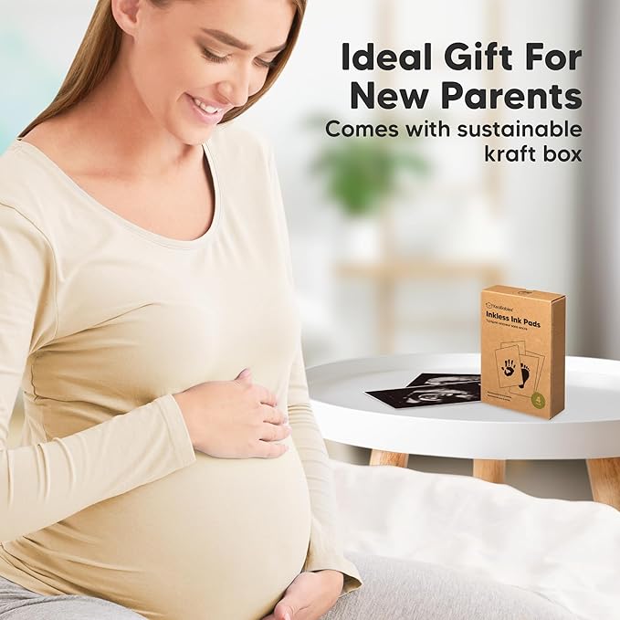 4-Pack Inkless Baby Hand and Footprint Kit - Mess Free Ink Pad for Newborn Keepsake, Dog Nose & Paw Print Kit, Clean Touch Ink Pad for Baby Hand & Footprints, Ideal New Mom Gifts (Candy)