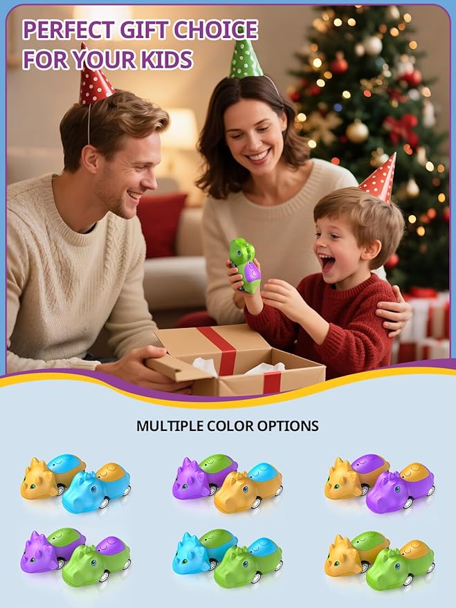 Dinosaur Walkie Talkies for Kids Rechargeable, Dino Toy Cars for Boys & Girls Ages 5-7, Crystal-Clear Audio, 48H Playtime, Fun Indoor & Backyard, 3 Year Old Boy Gift Birthday Xmas, 2 Pack