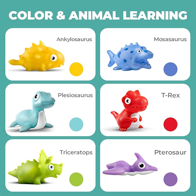 Hely Cancy Infant Bath Toys for 18 Months - No Hole Animal Bathtub Toys, Baby Bath Tub Toys