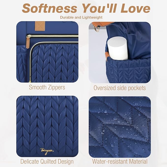 Diaper Bag Tote, Large Baby Diaper Bags Waterproof, Hospital Bag for Labor Delivery with Pacifier Case, Changing Pad, Shoulder Strap, Dark Blue