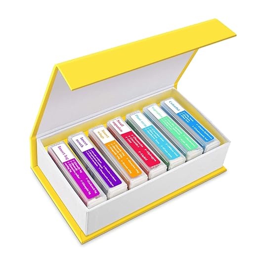 35PCS Prepared Microscope Slides with 7 Types Specimens, Insect/Plant Glass Sample Slide for Kids Adults Family Preschool Education Scientific Enlightenment