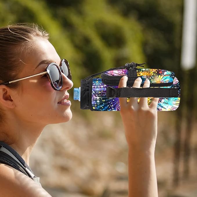 icolor Water Bottle Carrier Bag with Strap 25/32/40 oz Crossbody Bottle Holder with Phone Pocket Sling Sleeve Insulated Neoprene Water Bottle Pouch for Walking Travelling