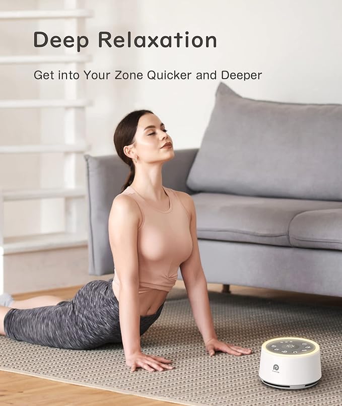 Dreamegg D1 Sound Machine - White Noise Machine with Baby Night Light for Sleeping, High Fidelity Sounds, Timer & Memory Feature, Sound Machine for Baby Adults, Home, Office, Travel (White)