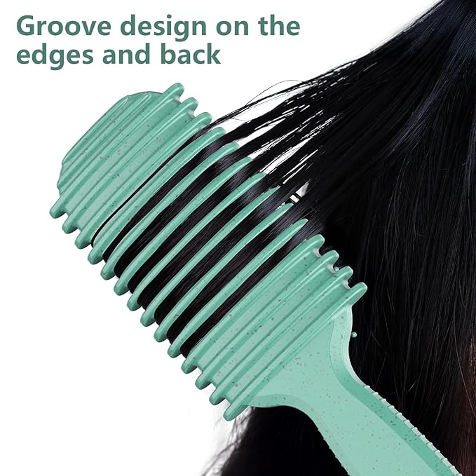 Curl Defining Brush, Curly Hair Brush, Slick Back Hair Brush, For Combing and Shaping Curls in All Hairstyles to Reduce Pulling (Green)