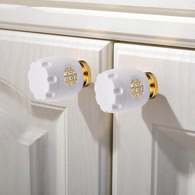 2 Pack Door Knob Safety Cover for Kids, Door Knob Cover, Screw Thread Design, Doors Knobs Child Proof Locks, Reusable and Reliable, for Toddler Baby Safety Doors Handle Covers (White)