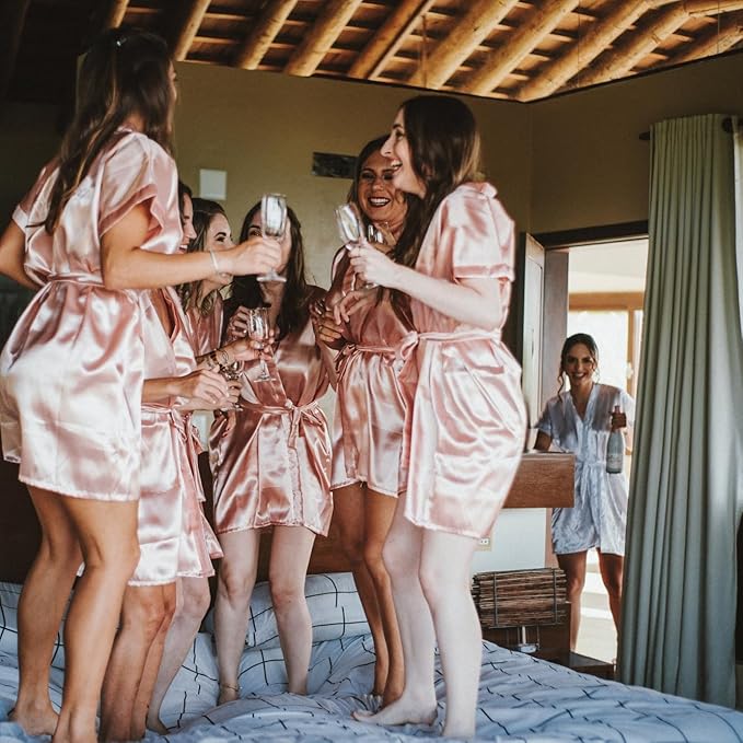 Bridesmaid Proposal Gifts Letter Cosmetic makeup bag bulk for Wedding Party Favors Bachelorette party decorations Toiletry Organizer Bag Makeup Case Gift (6, White&Black)