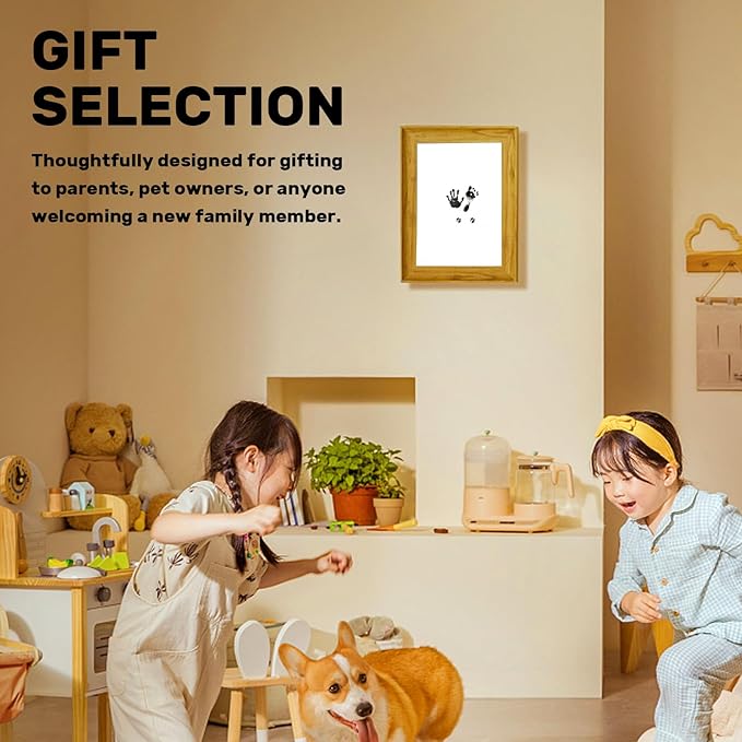 2-Pack Inkless Baby Hand and Footprint Kit with Mess-Free Ink Pad – Baby Safe Ink Pad for Hand, Foot & Paw Prints – Newborn Footprint & Paw Print Kit for Dogs and Cats – 8 Keepsake Art Cards