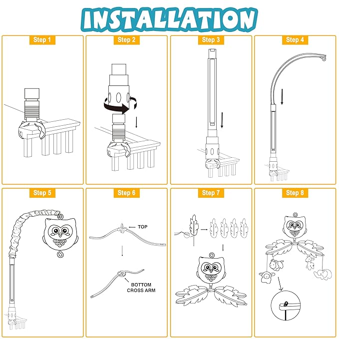 Baby Crib Mobile with Music and Lights for Boys Musical Mobile Animals for Crib Bassinet Girls Toys Hanging Portable Safari Nursery Decor Blue