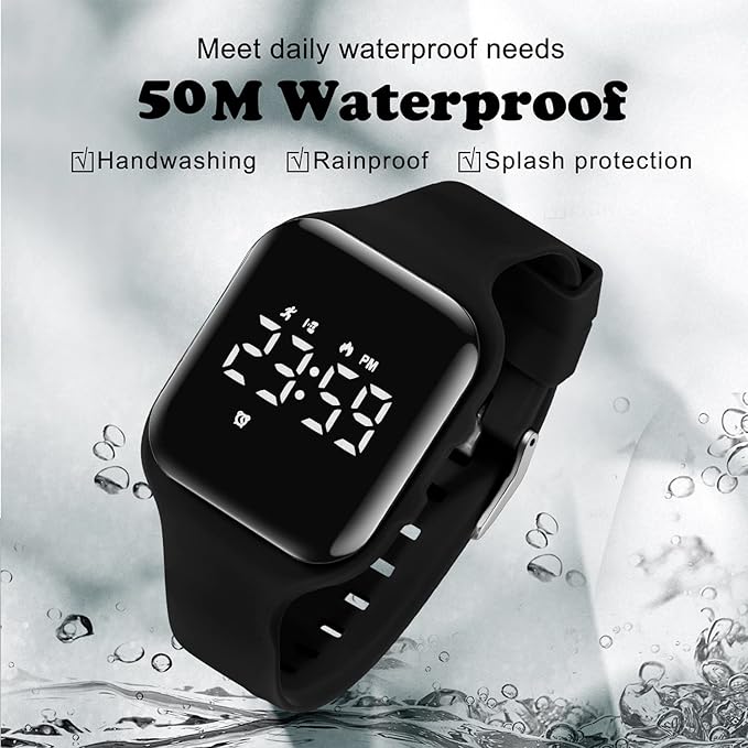 Kids Watches for Girls Boys Digital Sport Watch with Step Counter Pedometer Vibration Alarm Clock, No App Waterproof Fitness Tracker Kids Watch Boys Girls Teens Students Ages 5-16