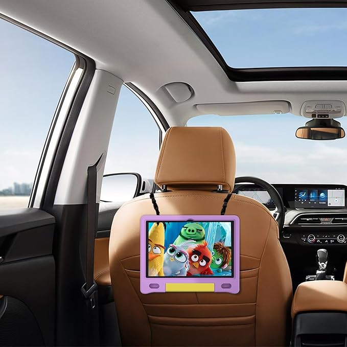 JREN Kids Table 10.1" |Android 14 Tablet for Kids|64GB Storage|Octa-Core|WiFi |Cameras|Parental Control|Kids Content|Case Included Great Gift for Children Ages 3-12 Years Old Purple