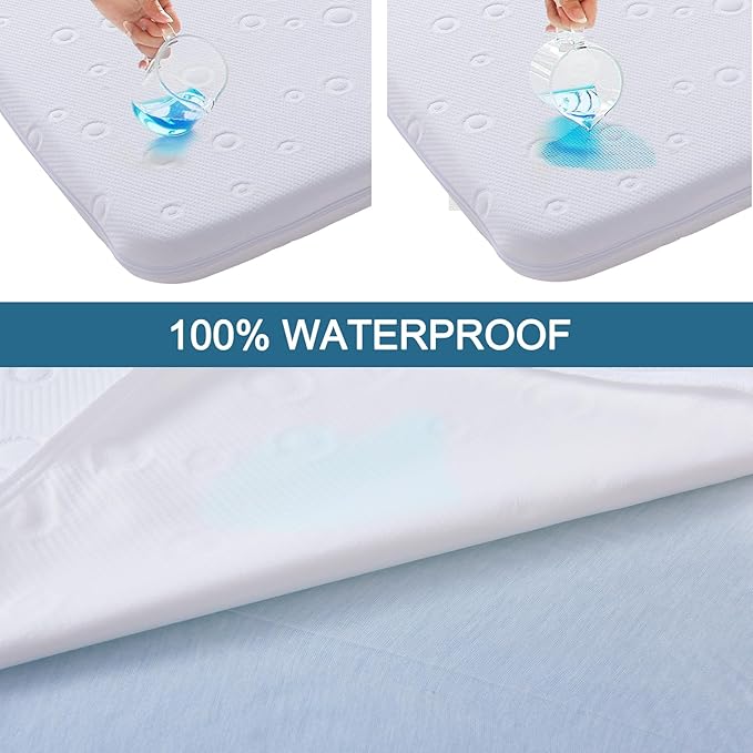 Mini Crib Mattress, 38" x 24" x 2" Dual Sided Gel Memory Foam Mattress with Waterproof, Breathable and Removable Zippered Cover