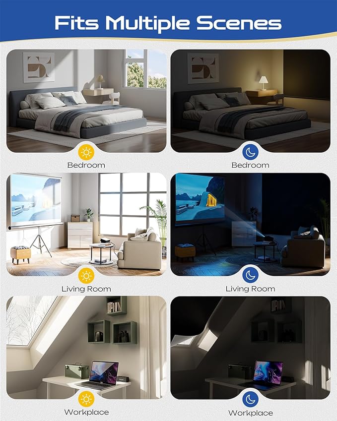 46" W x 36" L 100% Portable Blackout Curtains, Total Darkness No-Drill Black Out Window Cover,Temporary Blackout Shades with Hook & Loop Tape, for Bedroom, Nursery, Dorm, Travel (Black)