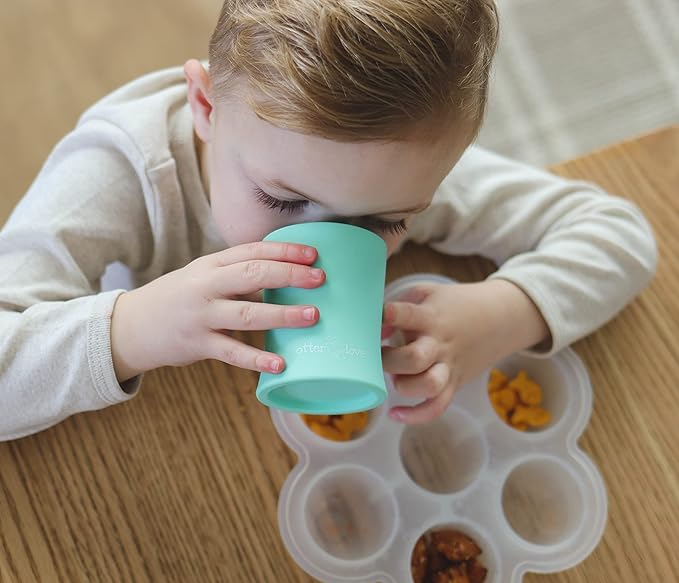 otterlove Silicone Baby & Toddler Training Cup - Pediatric OT Approved - 100% Platinum Pure LFGB Silicone - Unbreakable - Plastic Free - Tiny Cup Perfect for Baby Led Weaning