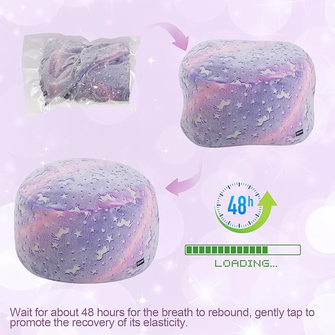COMAX Kids Bean Bag Chair Turn into Beanbag Bed, Toddler Bean Chair for Girl Boy Sleeping, Lazy Children Bean Bags with Filler, Convertible Child Floor Mattress, Purple Unicorn