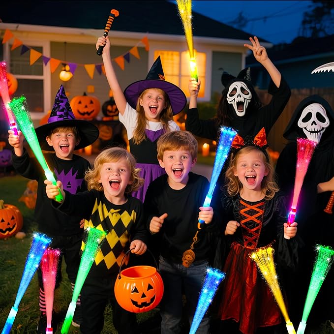 OceanWings Glow Fiber Optic Wands,Halloween Glow Sticks Bulk Party Pack,Glow in the dark Party Supplies Favor Flashing Light Up Sticks for Birthday Holiday Party Wedding Halloween Christmas(36)