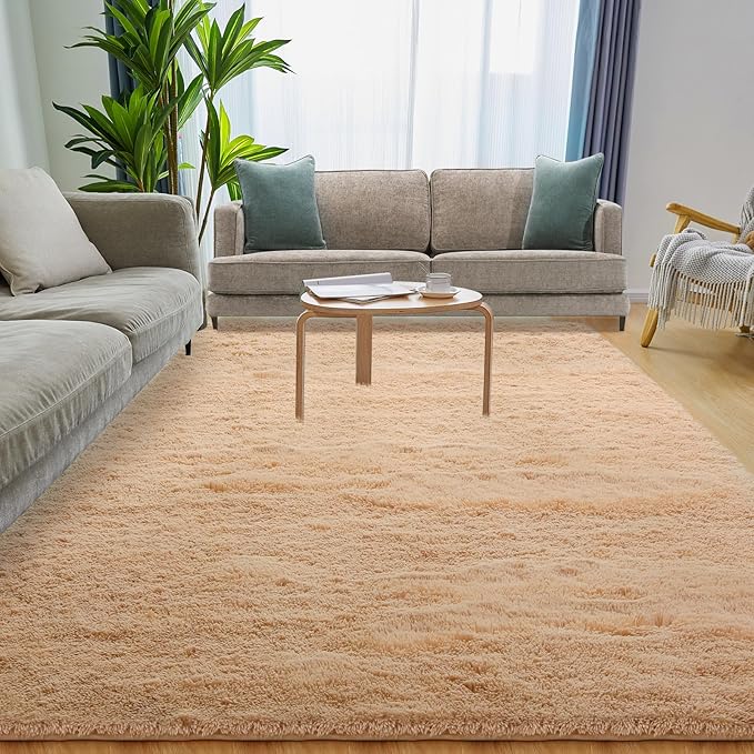 5x7 Area Rug, Luxury Rugs for Living Room, Ultra Soft Rugs for Bedroom, Non-Slip Indoor Carpet for Nursery, Kids Room, Playroom, Home Decor, Camel