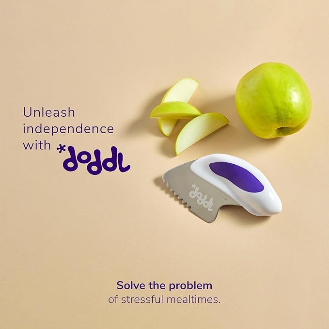 doddl Toddler Utensils, Ergonomic Fork Spoon and Knife Set for Self Feeding, Stainless Steel Silverware for 1-3 Year Olds, BPA Free, Dishwasher Safe (Indigo)