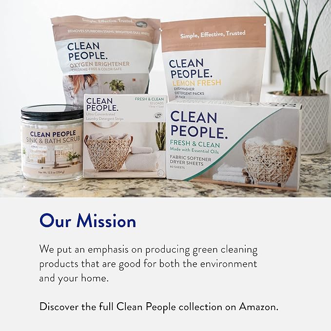 The Clean People Laundry Detergent Pods - Hypoallergenic Laundry Pods - Ultra Concentrated, Recyclable Packaging, Stain Fighting - Peppermint, 32 Pack