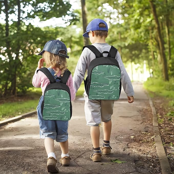 Toddler Backpack Cute Alligator Crocodile Waterproof Mini Backpack Boys/Girls Cute Small Backpack Kindergarten Pre School Bags (S)