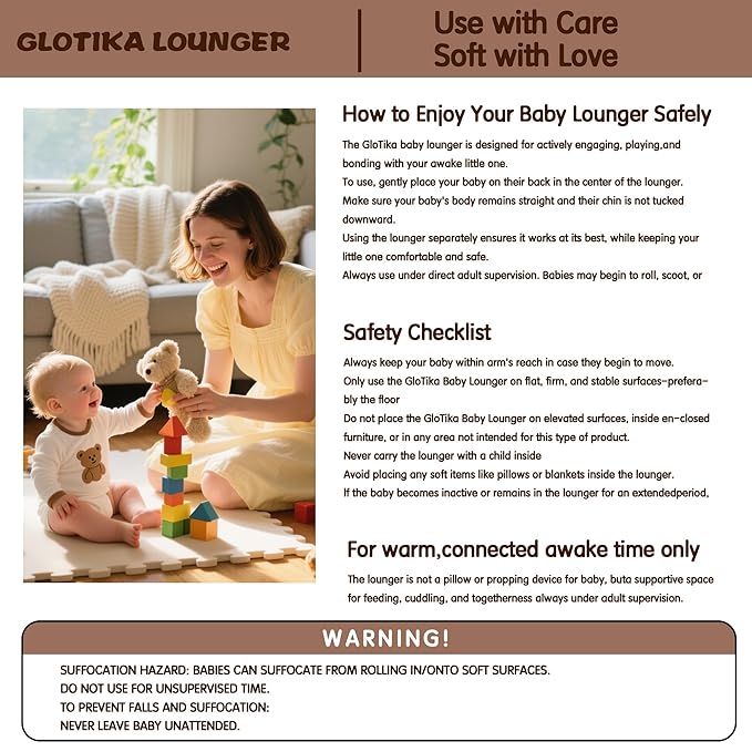 Baby Lounger, Foldable Infant Nest Pillow with Soft Memory Foam Mat, Cover with Adorable Pattern, Converts to Backpack for Easy Travel, 0-12 Months, White