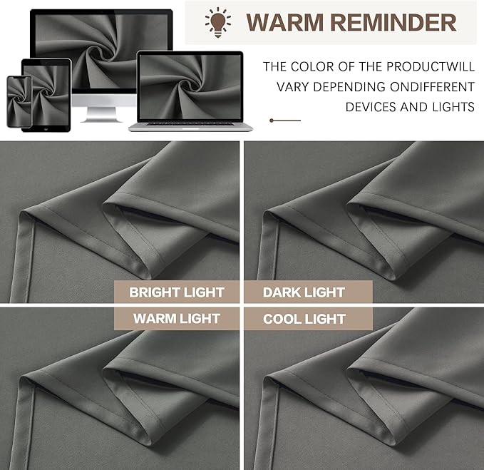 KEQIAOSUOCAI Pinch Pleated Wide Drapes 108 Inches Long,80 Inch Wide Each Panel Sliding Door Curtains with Hooks, Thermal Insulated Room Divider Large Draperies 2 Panels Grey W80 x L108