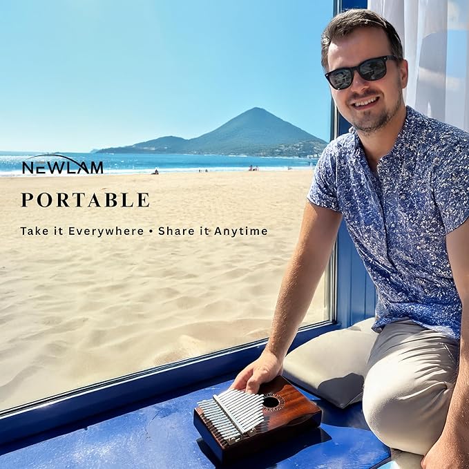 Kalimba Thumb Piano 17 Keys, Portable Mbira Finger Piano Gifts for Kids and Adults Beginners