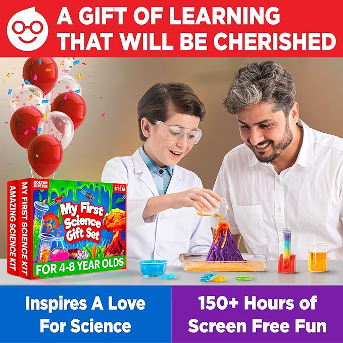 Doctor Jupiter My First Science Gift Set for Kids Ages 4+ | Set of My First Science Kit & Amazing Science Kit | Birthday Gift Ideas for 4-5-6-7-8 Year Old Boys & Girls | STEM Learning & Education Toys