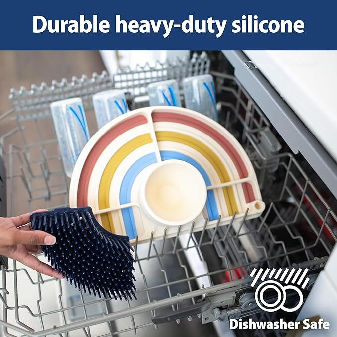 Dr. Brown's 2-in-1 Dry & Prep Silicone Mat, Silicone Baby Bottle Drying Mat with Removable Pegs for Baby Essentials, Built-in Bottle Prep, BPA-Free