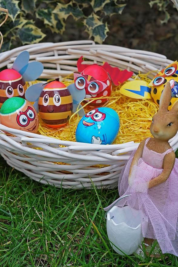 METMA 1999 Egg Decorating Kit Heroes - Complete Decorative Eggs Set with Liquid Dyes, Stickers, Egg Spinner, and More - Fun Easter Egg Dye Kit Arts and Crafts for Kids